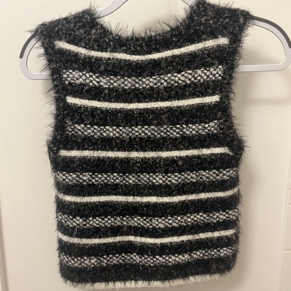 Striped wool vest with silver tinsel details. - Picture 2 of 3